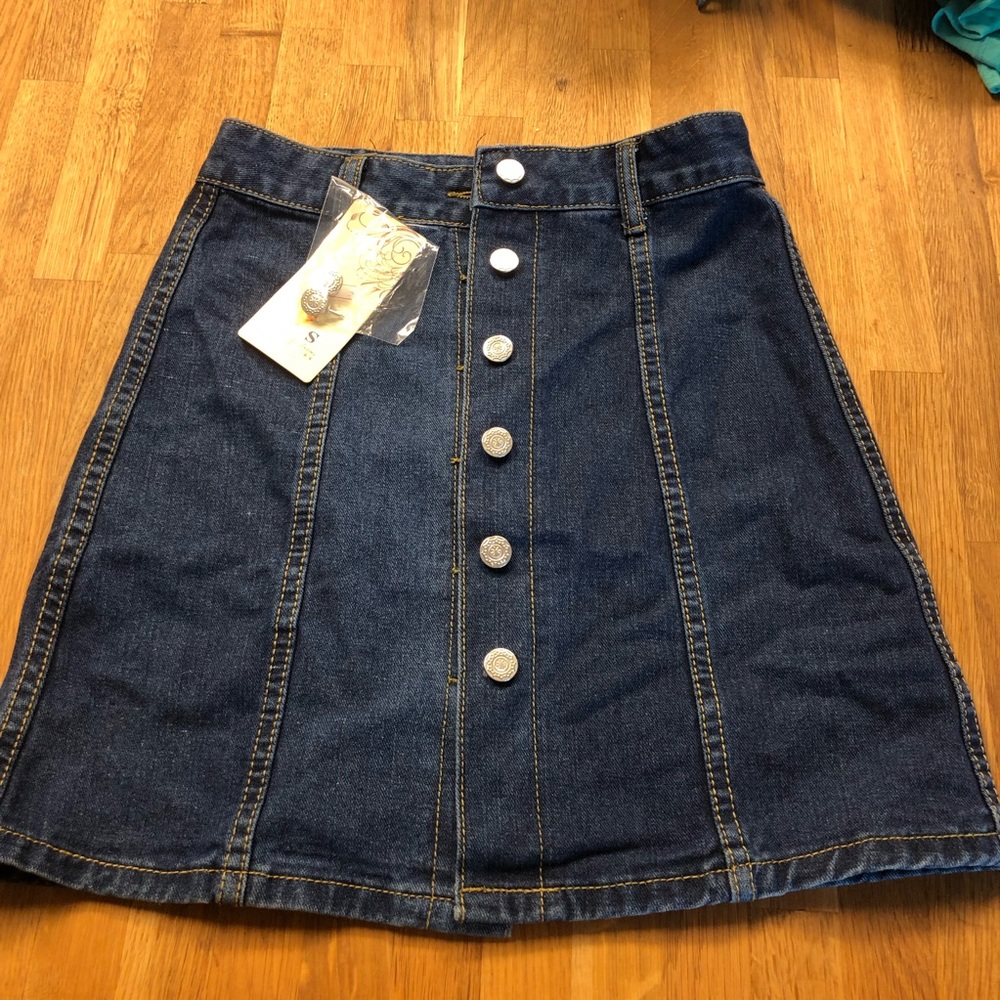 Button Down Jean Skirt